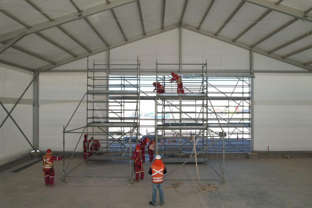 Montaje de Carpa Modular en Terreno.