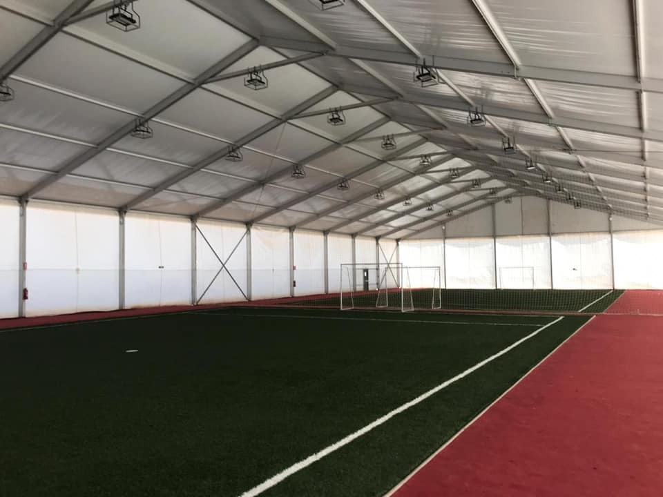 Carpa Modular utilizada para centro deportivo en minera Spence.